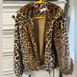 Cheetah Faux Fur- Bomber Jacket